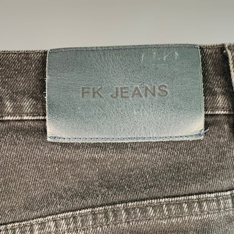FILIPPA K Jean coupe droite ajustée en sergé de coton mélangé gris charbon à braguette boutonnée Taille 33