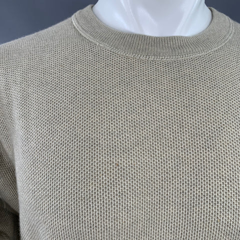 TSE Size S Beige Waffle Knit Silk Cashmere Crew Neck Pullover
