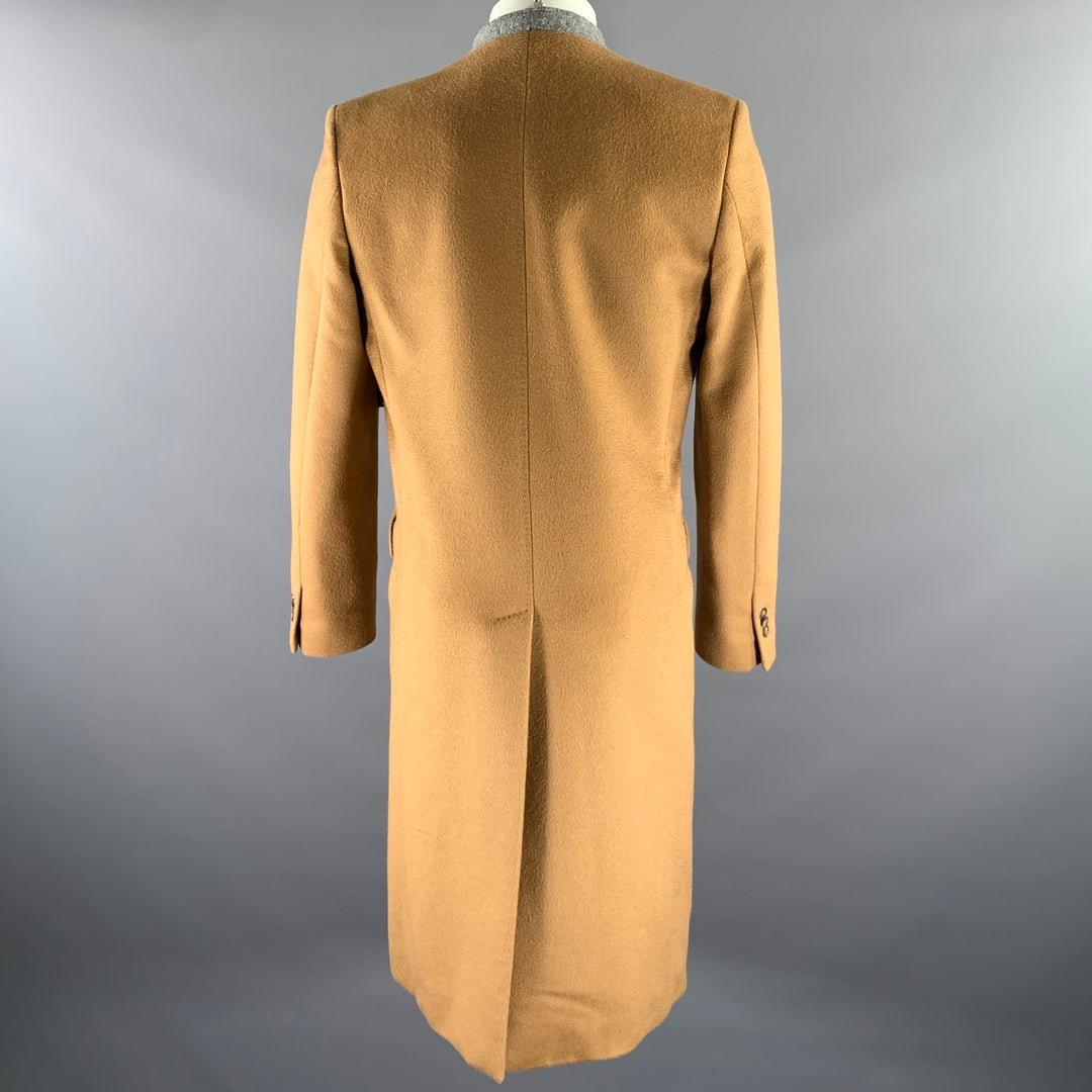 H & M Size 38 Camel Grey Wool Inverted Lapel Overcoat