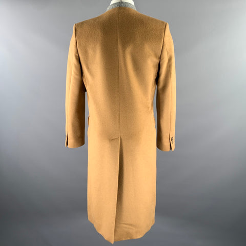 H & M Size 38 Camel Grey Wool Inverted Lapel Overcoat