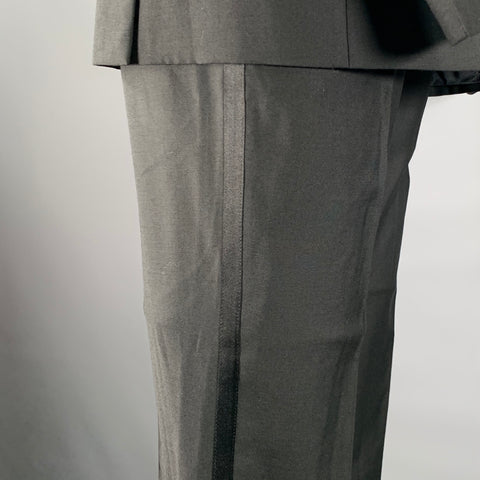 CALVIN KLEIN Size 42 Black Wool Peak Lapel Tuxedo Suit