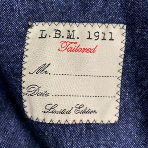 L.B.M. 1911 Size 40 Blue Wool Blend Single Breasted Sport Coat