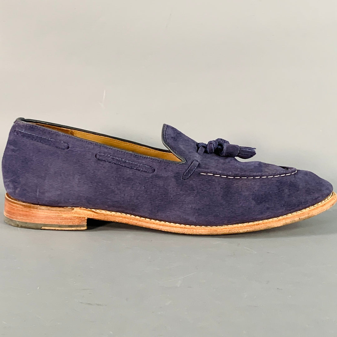 GRENSON Size 12 Scottie Navy Suede Tassel Moccasin Loafer