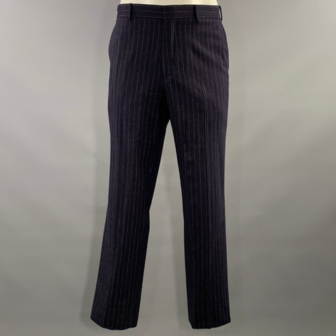 POLO by RALPH LAUREN Chest Size 44 Navy Grey Pinstripe Wool Cashmere 36 30 Suit