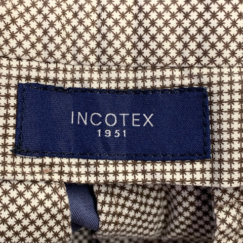 INCOTEX Size 32 Blue Grey Cotton Flat Front Jeans