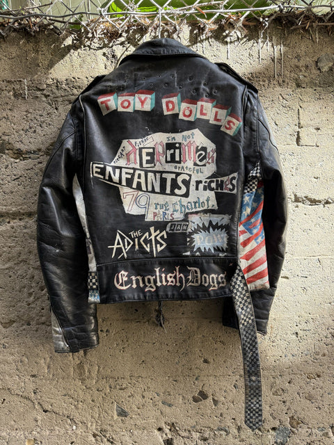 ENFANTS RICHES DEPRIMES ERD Size M Black Studded Leather Punk Biker Jacket
