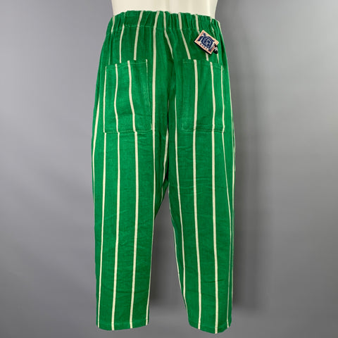 KAPITAL Size S Green White Stripe Casual Pants