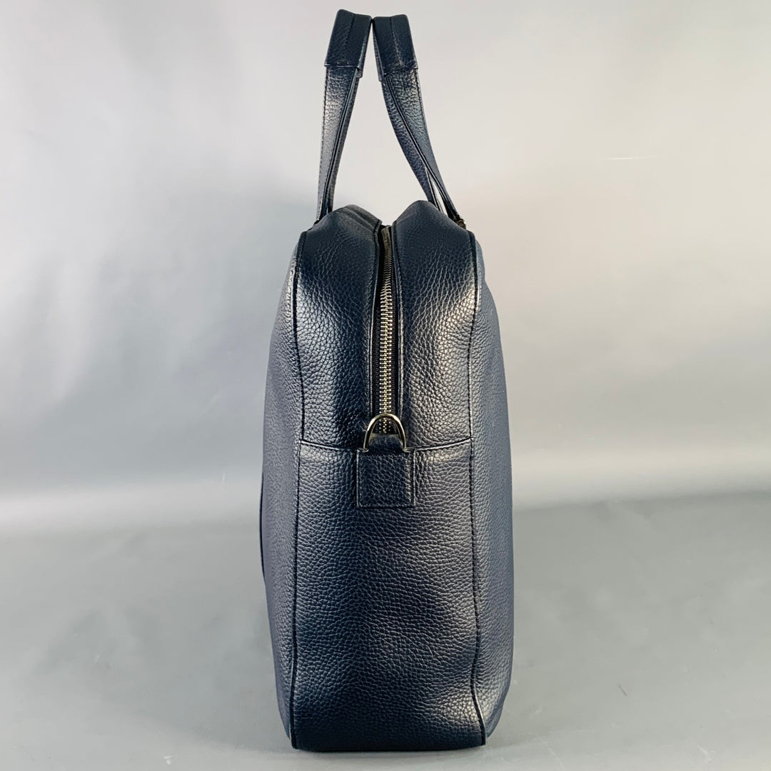 MONT BLANC Navy Pebble Grain Leather Briefcase