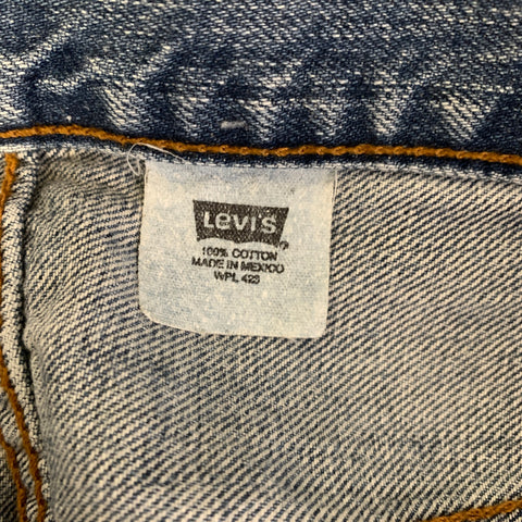 LEVI'S Size 32 Blue Light Blue Sashiko Cotton Button Fly Jeans