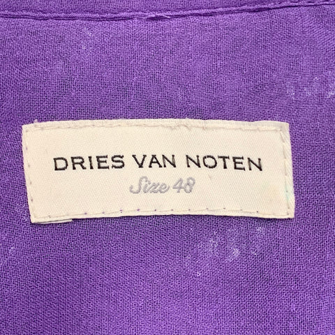 DRIES VAN NOTEN Size 38 Purple Sequined Viscose Hidden Buttons Long Sleeve Shirt