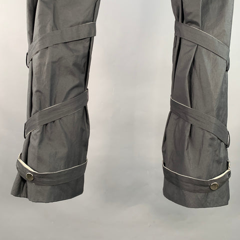 GUCCI Vintage Size 30 Grey Cotton Blend Super Skinny Bondage Casual Pants