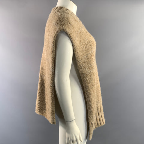 MAISON MARGIELA Size L Khaki Alpaca Blend Knitted Oversized Vest