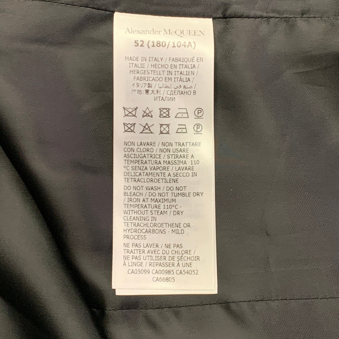ALEXANDER MCQUEEN Size 42 Black Wool Asymmetrical Peak Lapel Vest
