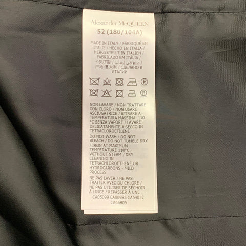 ALEXANDER MCQUEEN Size 42 Black Wool Asymmetrical Peak Lapel Vest