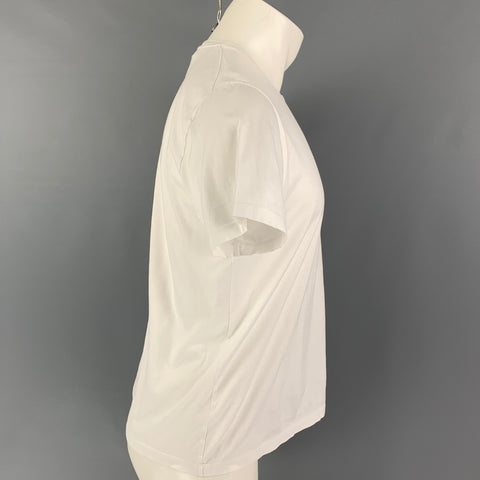 JIL SANDER Size XL White Cotton Crew-Neck T-shirt