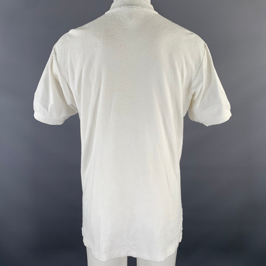 RALPH LAUREN Size M White Terry Cotton Polo
