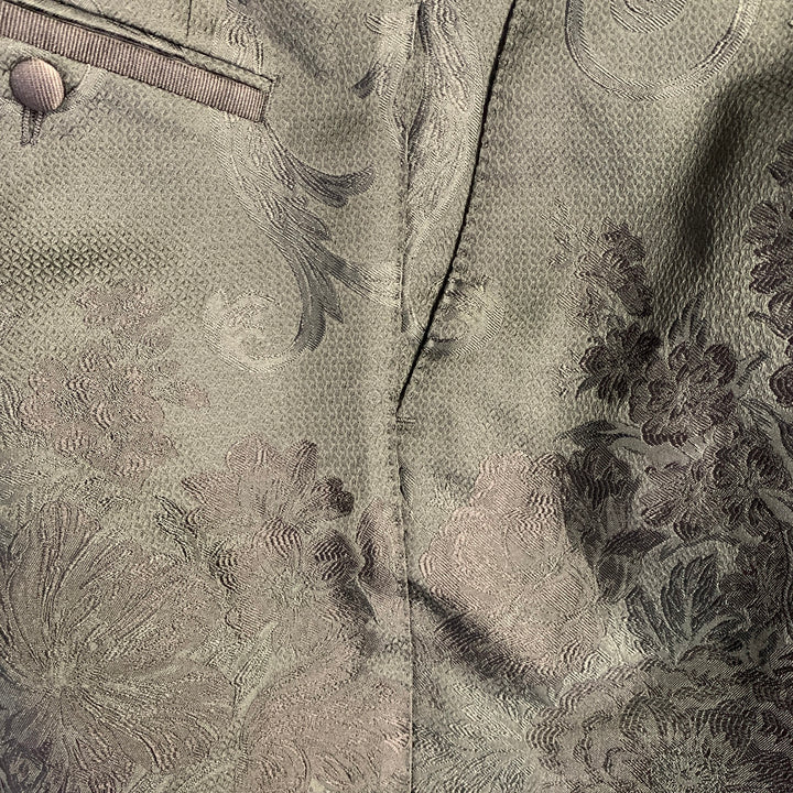 DOLCE & GABBANA MARTINI Size 38 Black Beige Jacquard Polyester Blend Shawl Lapel Suit