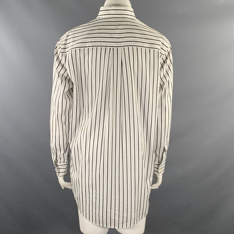 ETRO Size XS White Multi Color Cotton Silk Print Button Down Collar Shirt