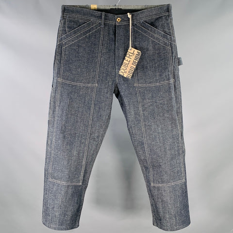 RRL by RALPH LAUREN Limited Edition Size 36 Indigo Contrast Stitch Selvedge Denim Worker Jeans