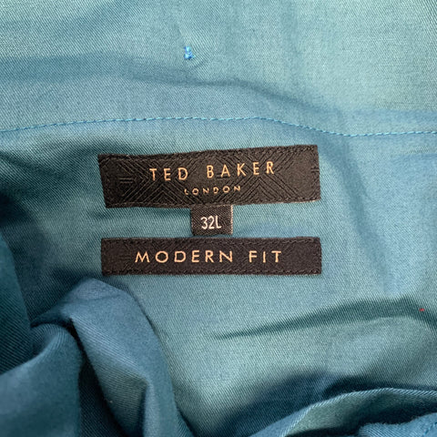 TED BAKER Size 32 Blue Wool Zip Fly Dress Pants