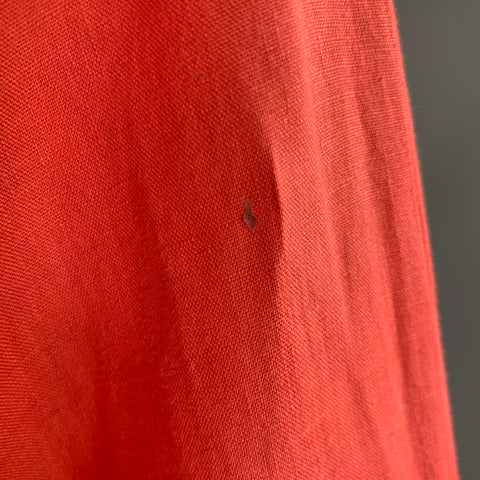 RALPH LAUREN PURPLE LABEL Size L Orange Coral Linen Button Up Long Sleeve Shirt
