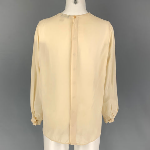 GIORGIO ARMANI Talla 10 Blusa de seda color crema