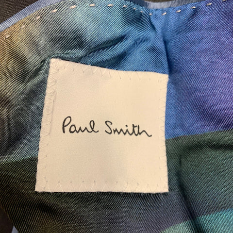 PAUL SMITH Size 42 Orange Black Velvet Cotton Shawl Collar Sport Coat