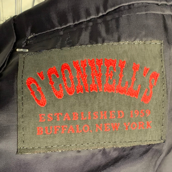 O'CONNELL'S Size 42 Long Blue Black Herringbone Wool Sport Coat