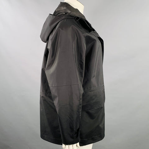 ARMANI COLLEZIONI Size 10 Black Nylon Blend Hooded Jacket
