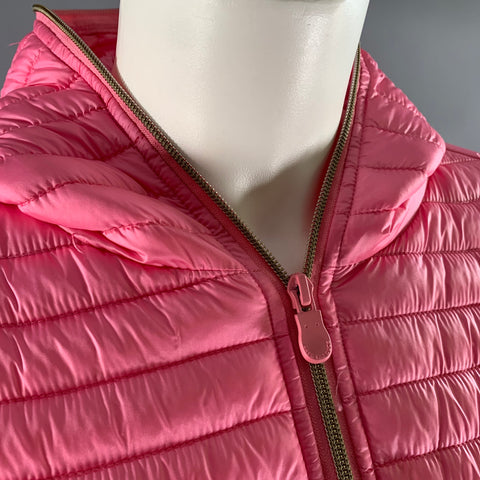 SAVE THE DUCK Size L Pink Nylon Quilted Zip Up Jacket
