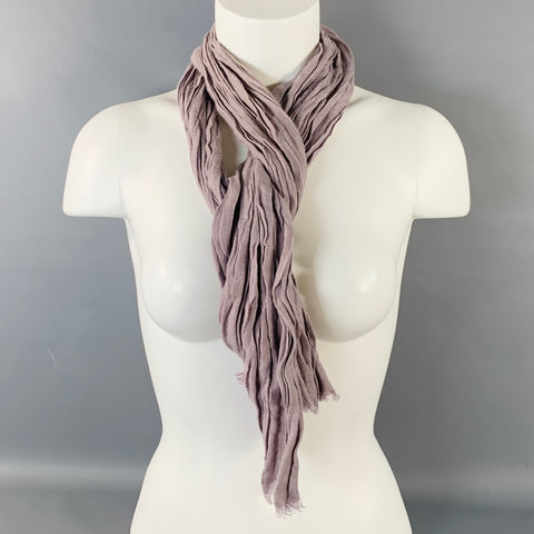 JOHN VARVATOS Purple Lavender Linen Blend Fringe Scarf
