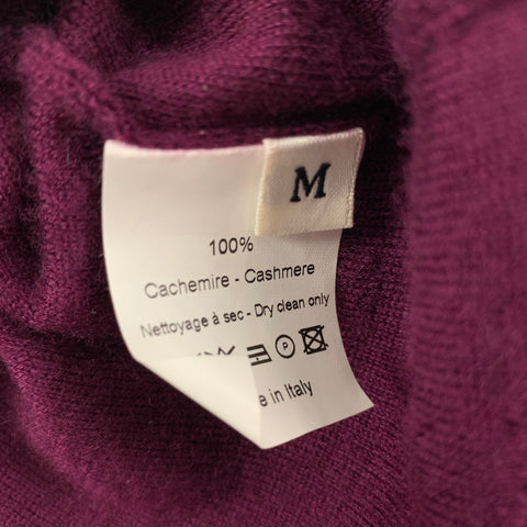 LANVIN Taille M Ensemble Cardigan Manches 3/4 Cachemire Violet