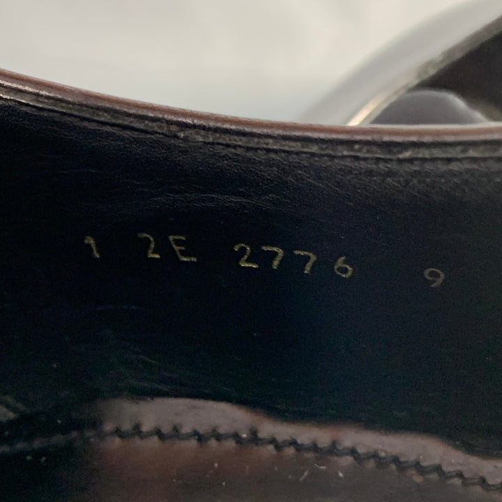 PRADA Size 10 Black Leather Nylon Derby Lace-Up Shoes