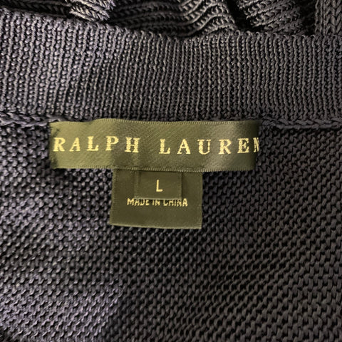 RALPH LAUREN Size L Navy Silk Knit Pullover Womens