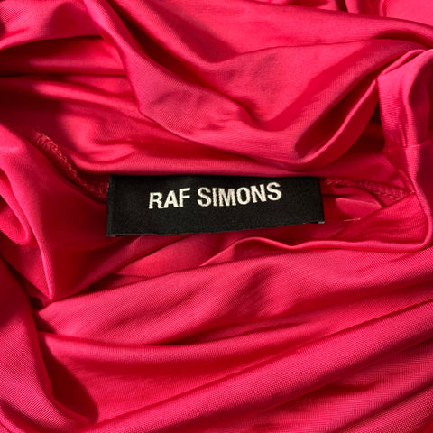 RAF SIMONS Size L Pink Viscose Blend Turtleneck Dress Top