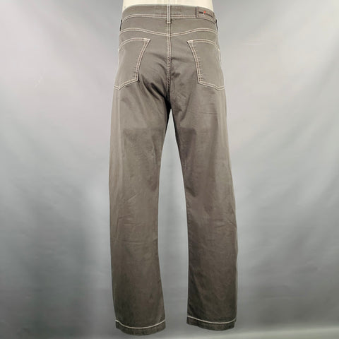 KITON Size 36 Green Contrast Stitch Cotton Blend Jean Cut Casual Pants