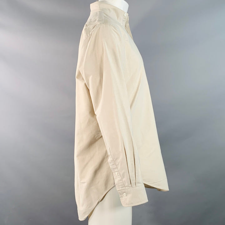 RALPH LAUREN Size S Beige Cotton Button Down Collar Long Sleeve Shirt