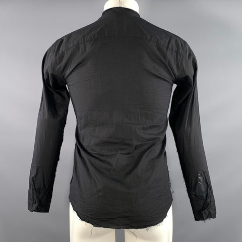 ELENA DAWSON Size S Black Cotton Blend Long Sleeve Shirt