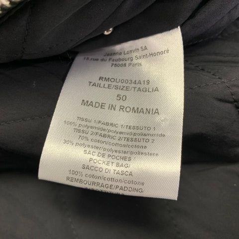 LANVIN Size 40 Grey Black Print Polyamide Blend Bomber Jacket