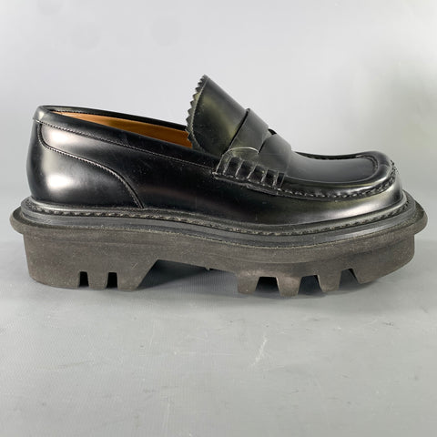 DRIES VAN NOTEN Size 6.5 Black Leather Loafers