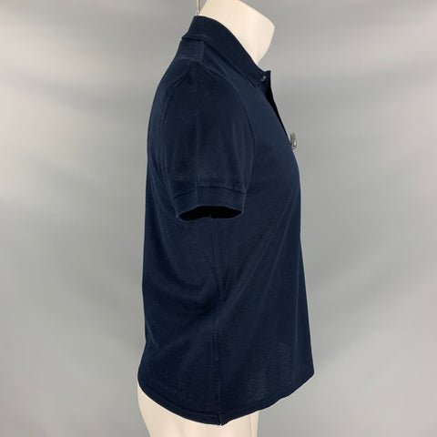 BURBERRY PRORSUM Otoño 2015 Talla M Polo de algodón azul marino con alfiler