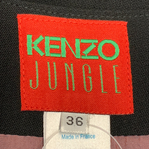 KENZO Size S Black Wool Blend Mixed Fabrics Pencil Skirt