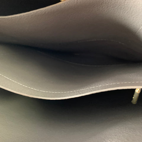 CUYANA Grey Pebble Grain Leather Tote Bag