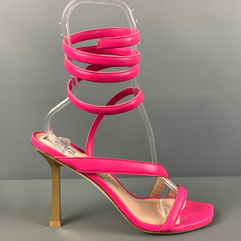 STUART WEITZMAN Size 9 Pink Leather Beatrix Wrap Around Sandals