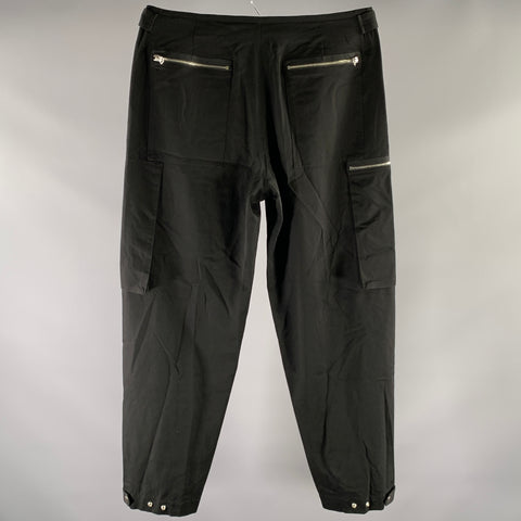 JIL SANDER Size 34 Black Wool Zipper Pants