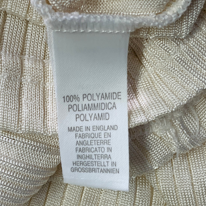 PS by PAUL SMITH Size L Cream Rib Knit Polyamide Crew Neck T-shirt
