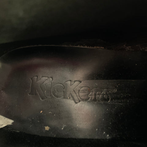 KICKERS Size 10 Black Leather Tread Sole Ankle Boots