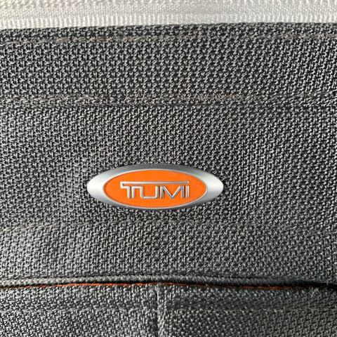 TUMI Grey Orange Color Block Nylon Leather Messenger Bag