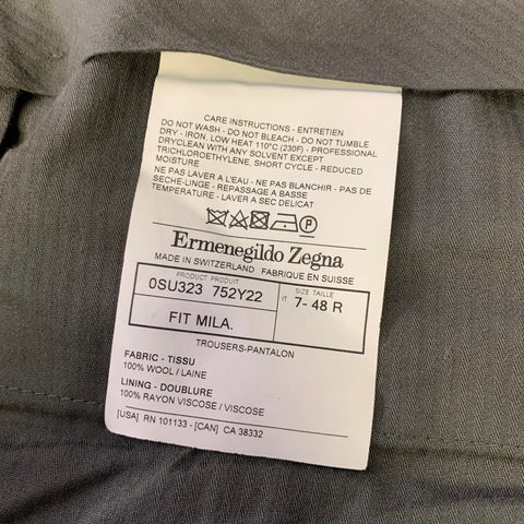 ERMENEGILDO ZEGNA Size 32 Grey Wool Slim Fit Dress Pants