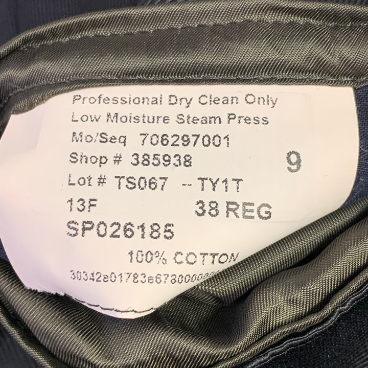 TODD SNYDER Size 38 Navy Black Cotton Peak Lapel Sport Coat